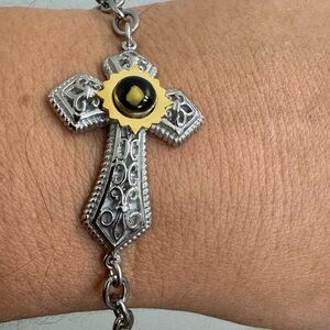 Stainless steel Cross Pendant bracelet
